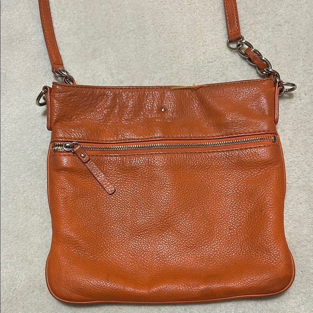 Kate Spade Orange Leather Crossbody Bag pre-owned